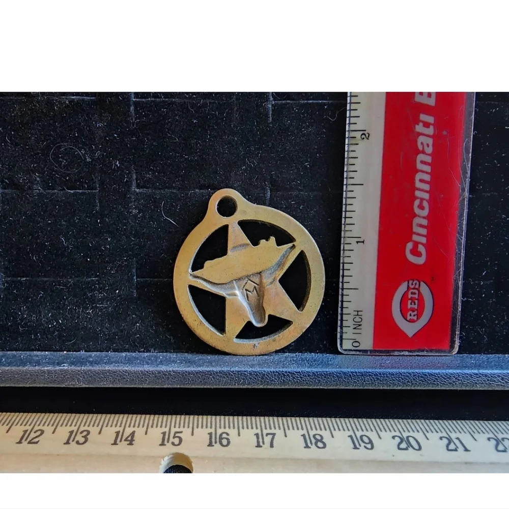 Vintage Marlboro Brass Keychain Western Steer Theme